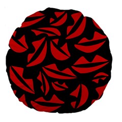 Lips 2 Large 18  Premium Flano Round Cushions by Mazipoodles
