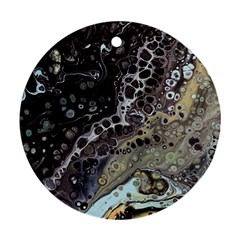Black Marble Abstract Pattern Texture Ornament (round)