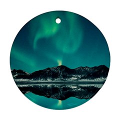 Blue And Green Sky And Mountain Ornament (round)