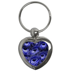 Purple Peacock Feather Key Chain (heart) by Jancukart