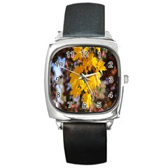 Amazing Arrowtown Autumn Leaves Square Metal Watch by artworkshop