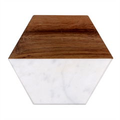 Burgundy Scarlet Marble Wood Coaster (hexagon) 