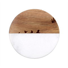 Large Classic Marble Wood Coaster (round)  by SymmekaDesign