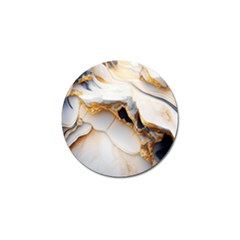 Marble Stone Abstract Gold White Color Colorful Golf Ball Marker (4 Pack) by Pakemis