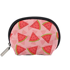 Background Watermelon Pattern Fruit Food Sweet Accessory Pouch (small) by Jancukart