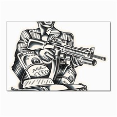 Scarface Movie Traditional Tattoo Postcards 5  X 7  (pkg Of 10) by tradlinestyle