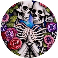 Floral Skeletons Uv Print Round Tile Coaster by GardenOfOphir