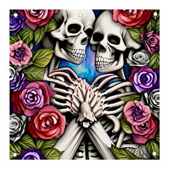 Floral Skeletons Banner And Sign 3  X 3  by GardenOfOphir