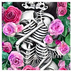 Floral Skeletons Wooden Puzzle Square by GardenOfOphir