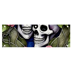 Skulls And Flowers Banner And Sign 6  X 2  by GardenOfOphir