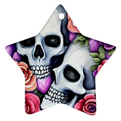 Floral Skeletons Ornament (star) by GardenOfOphir