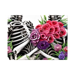 Gothic Floral Skeletons One Side Premium Plush Fleece Blanket (mini) by GardenOfOphir