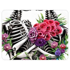 Gothic Floral Skeletons One Side Premium Plush Fleece Blanket (extra Small) by GardenOfOphir