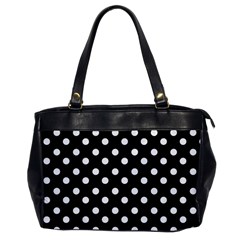Black And White Polka Dots Oversize Office Handbag by GardenOfOphir