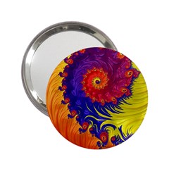 Fractal Spiral Bright Colors 2 25  Handbag Mirrors by Ravend