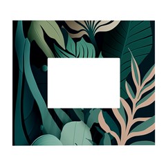 Green Nature Bohemian Painting Leaves Foliage White Wall Photo Frame 5  X 7  by Ravend