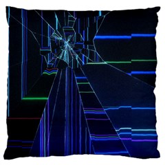 Screen Glitch Broken  Crack  Fracture  Glass Pattern Large Cushion Case (two Sides) by Sapixe