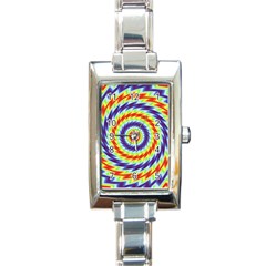Mandala Kaleidoscope Background Rectangle Italian Charm Watch