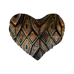 Church Ceiling Mural Architecture Standard 16  Premium Heart Shape Cushions