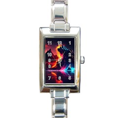 Mountain Color Colorful Love Art Rectangle Italian Charm Watch by Ravend
