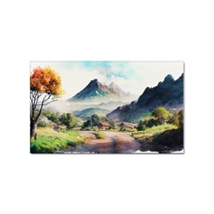 Countryside Trees Grass Mountain Sticker Rectangular (10 Pack) by Ravend