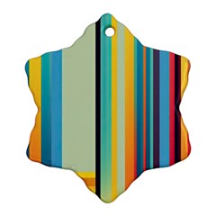 Colorful Rainbow Striped Pattern Snowflake Ornament (two Sides) by Uceng