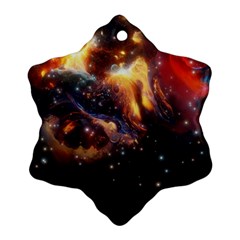 Nebula Galaxy Stars Astronomy Snowflake Ornament (two Sides) by Uceng