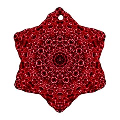 Red Wallpaper Mandala Pattern Art Snowflake Ornament (two Sides) by Uceng