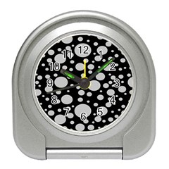 Black Circle Pattern Travel Alarm Clock by artworkshop