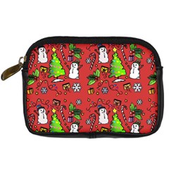 Santa Snowman Gift Holiday Digital Camera Leather Case by Uceng