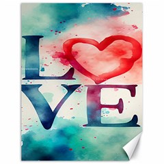 Valentines Day Heart Watercolor Background Canvas 18  X 24  by artworkshop