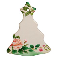 Watercolor Flower Christmas Tree Ornament (two Sides) by artworkshop