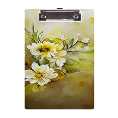 Watercolor Yellow And-white Flower Background A5 Acrylic Clipboard