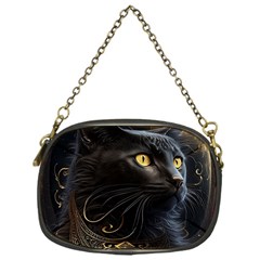 Ai Generated Cat Moon Feline Cute Chain Purse (one Side) by Ravend