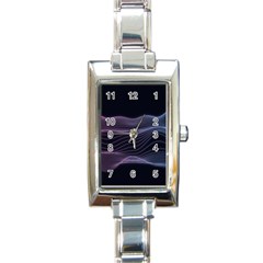 Abstract Wave Digital Design Space Energy Fractal Rectangle Italian Charm Watch by Ravend