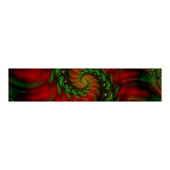 Fractal Green Red Spiral Happiness Vortex Spin Velvet Scrunchie by Ravend