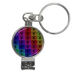 Rainbow Grid Form Abstract Background Graphic Nail Clippers Key Chain by Ravend