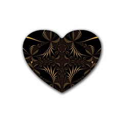 Fractal Symmetry Symmetrical Art Artwork Rubber Coaster (heart)