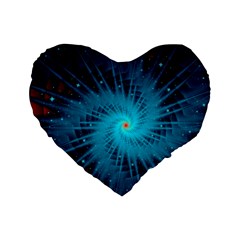 Spiral Stars Fractal Cosmos Explosion Big Bang Standard 16  Premium Heart Shape Cushions by Ravend