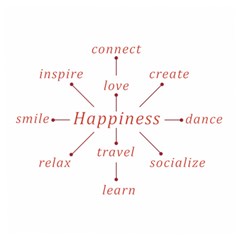 Happiness Typographic Style Concept Wooden Puzzle Square by dflcprintsclothing