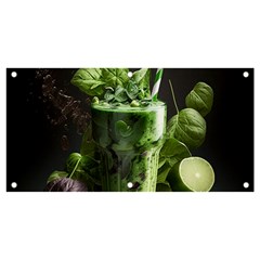 Ai Generated Drink Spinach Smooth Apple Ginger Banner And Sign 4  X 2  by danenraven