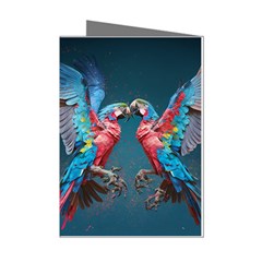 Birds Parrots Love Ornithology Species Fauna Mini Greeting Cards (pkg Of 8)