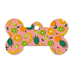 Fruits Tropical Pattern Design Art Dog Tag Bone (two Sides)