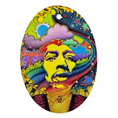 Psychedelic Rock Jimi Hendrix Ornament (oval)