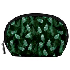 Plants Leaves Flowers Pattern Accessory Pouch (large)