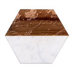 Ai Generated Cherry Blossom Blossoms Art Marble Wood Coaster (hexagon) 