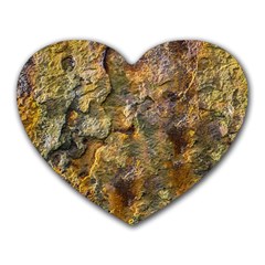 Rusty Orange Abstract Surface Heart Mousepad by dflcprintsclothing