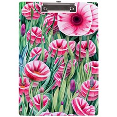 Cute Watercolor Flowers And Foliage A4 Acrylic Clipboard by GardenOfOphir