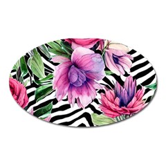 Classy And Chic Watercolor Flowers Oval Magnet by GardenOfOphir