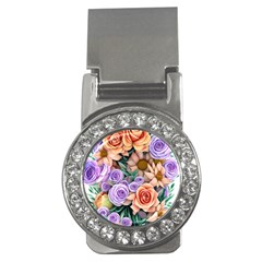 Cheerful And Captivating Watercolor Flowers Money Clips (cz)  by GardenOfOphir